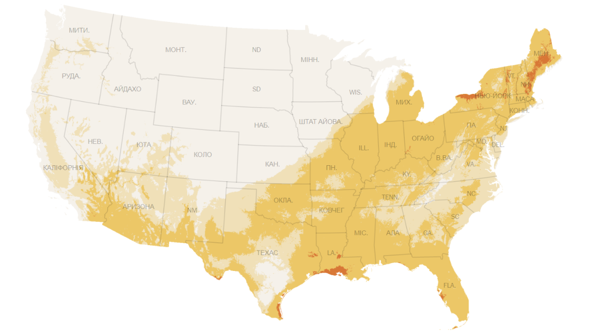 Спека душить більшу частину сходу США вже котрий день поспіль